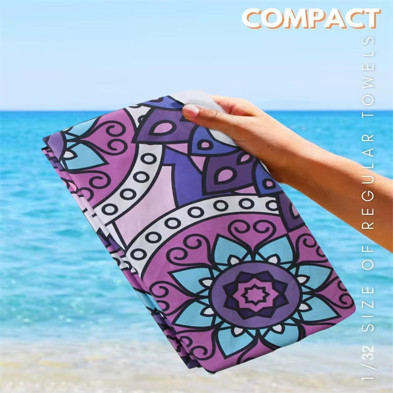 Wholesale Microfiber Beach Towel Blanket Extra Large Sand Proof Quick Dry Beach Blanket for Beach Travel Pool Camping Towel