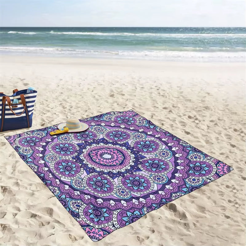 Wholesale Microfiber Beach Towel Blanket Extra Large Sand Proof Quick Dry Beach Blanket for Beach Travel Pool Camping Towel